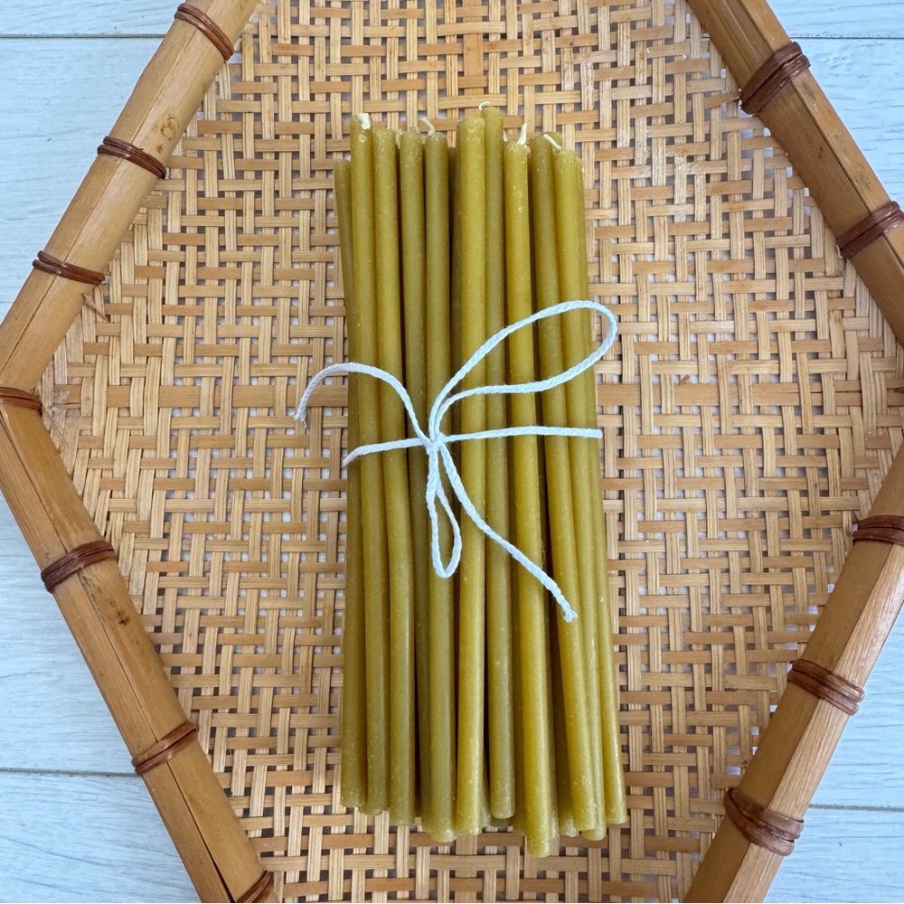 Thin Taper Beeswax Candles for prayer, meditation, birthday candles